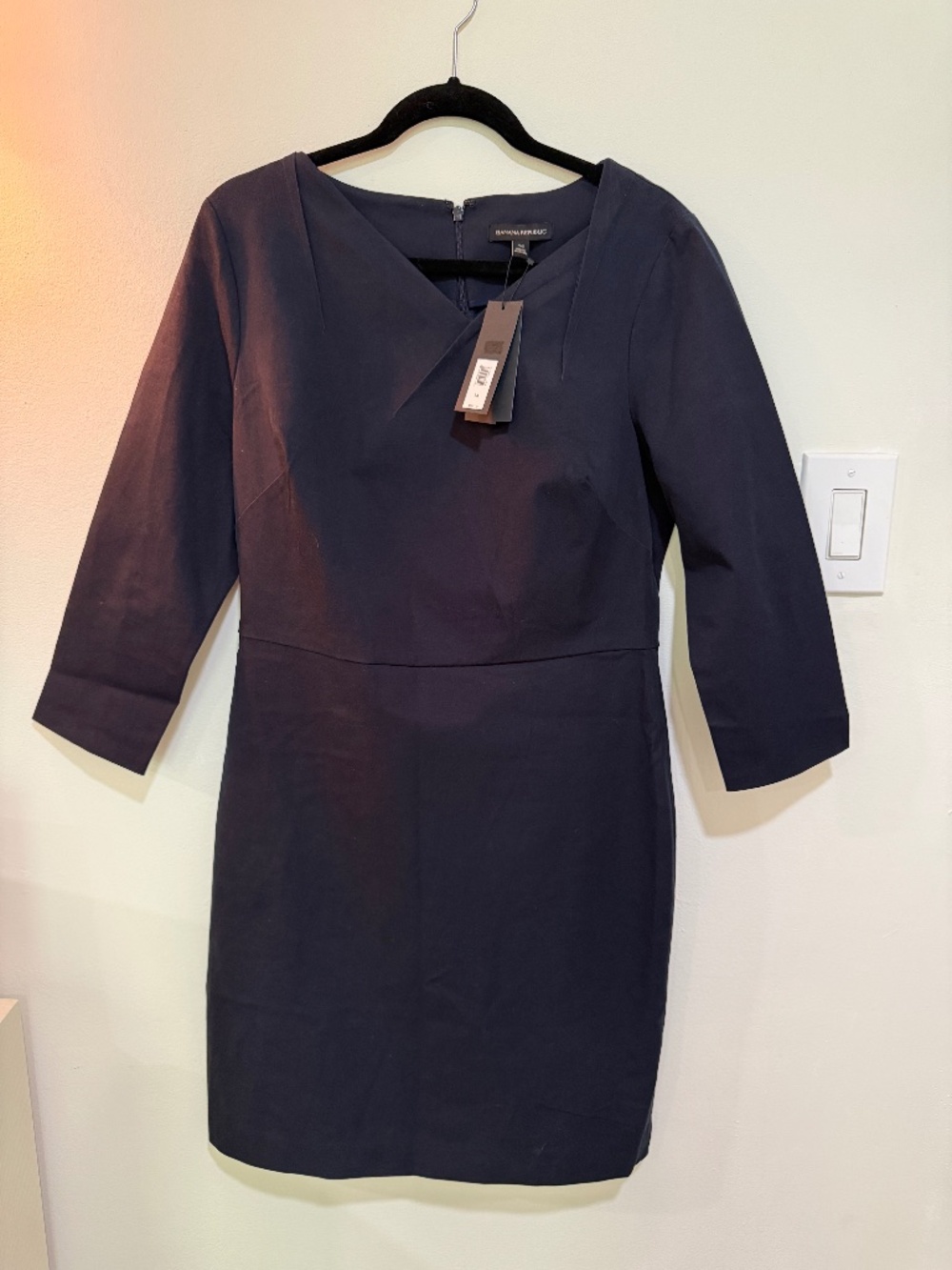 Banana Republic Tailored structured Business dress, Large Dark teal blue NWT